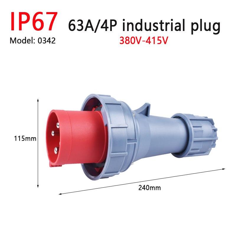 IP67 New Industrial Plug and Socket 63A 125A 3P/4P/5P PA66 Wall Mounted Socket.