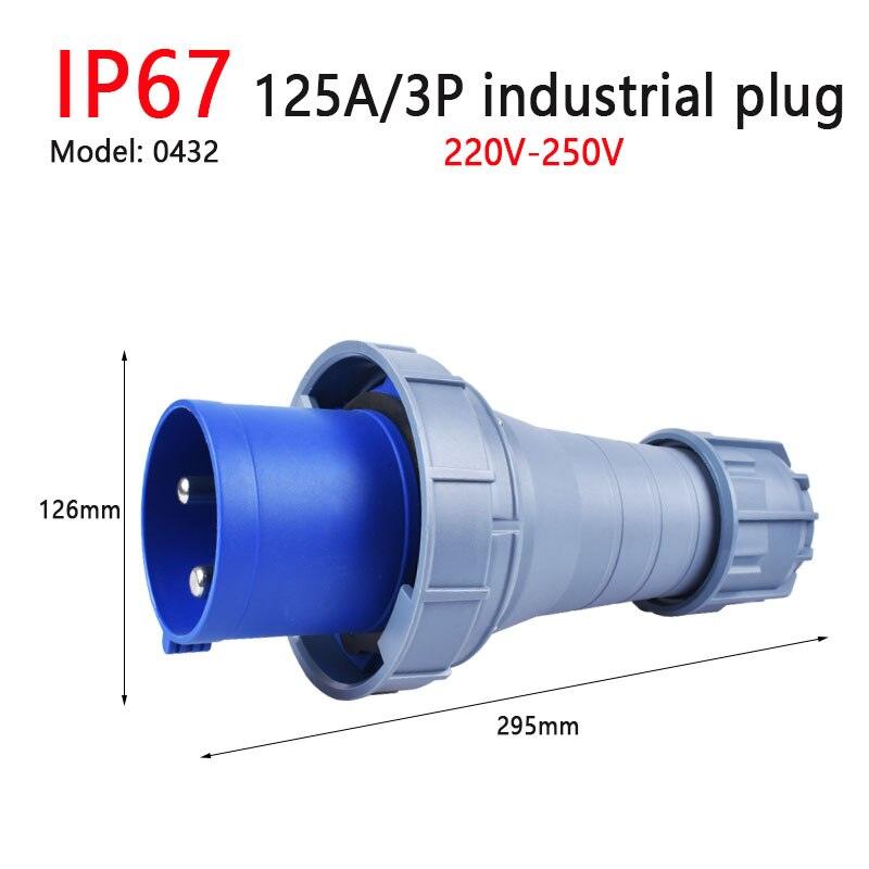 IP67 New Industrial Plug and Socket 63A 125A 3P/4P/5P PA66 Wall Mounted Socket.