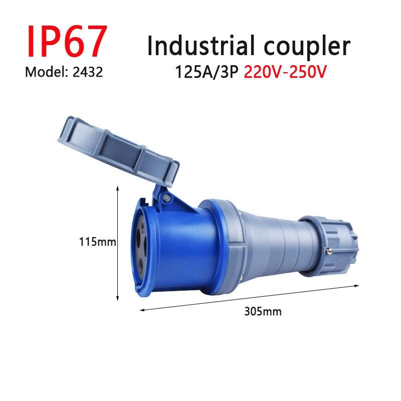 IP67 New Industrial Plug and Socket 63A 125A 3P/4P/5P PA66 Wall Mounted Socket.new industrial plug and socket 3p 230v