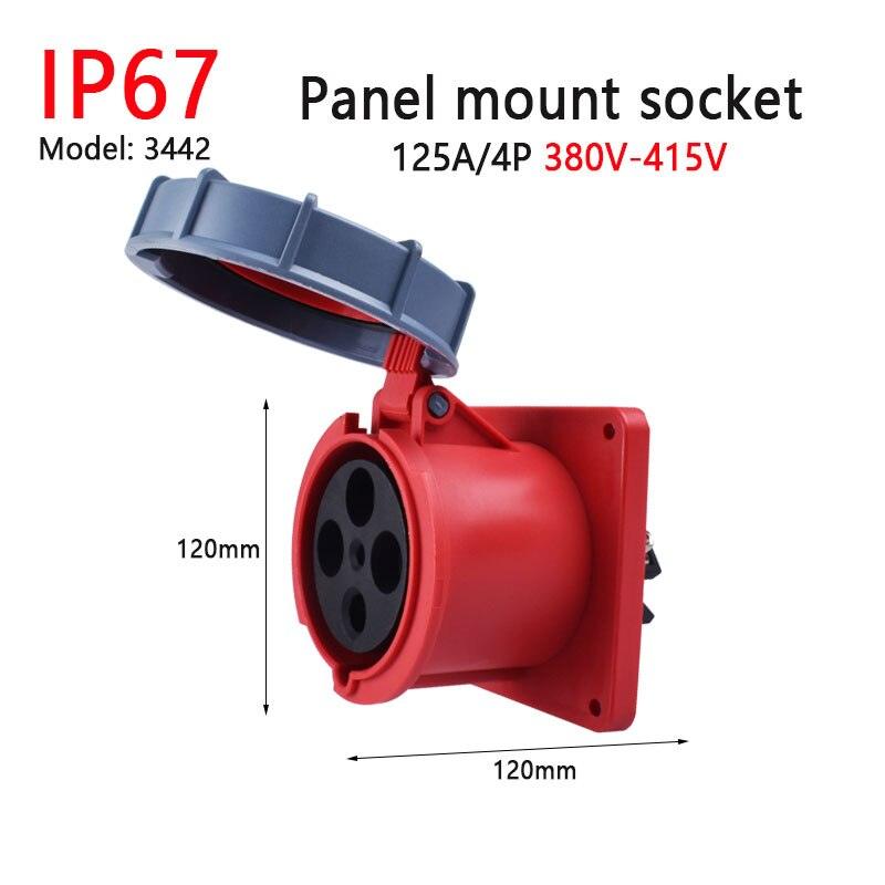 IP67 New Industrial Plug and Socket 63A 125A 3P/4P/5P PA66 Wall Mounted Socket.new industrial plug and socket 3p 230v