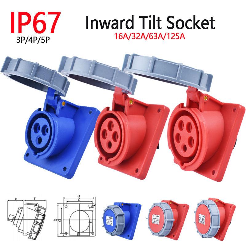IP67 Waterproof Explosion-proof Industrial Plug and Socket 16A 32A 63A 125A.ip67 63a industrial plug