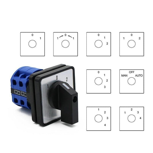 LW28-20 LW26-20 LW28 LW26 Series Electric 2/3/4 Position 8 Terminals Rotary Cam Changeover Switch With Screws 660V 20A Customize.lw28-20