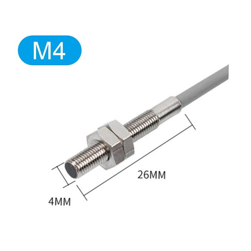 M3/M4/M5/M6 Micro Proximity Switch Three Wire Inductive Sensor with 2m Cable IP68.