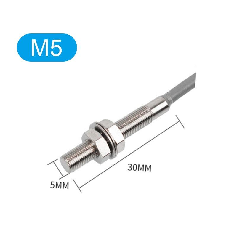 M3/M4/M5/M6 Micro Proximity Switch Three Wire Inductive Sensor with 2m Cable IP68.