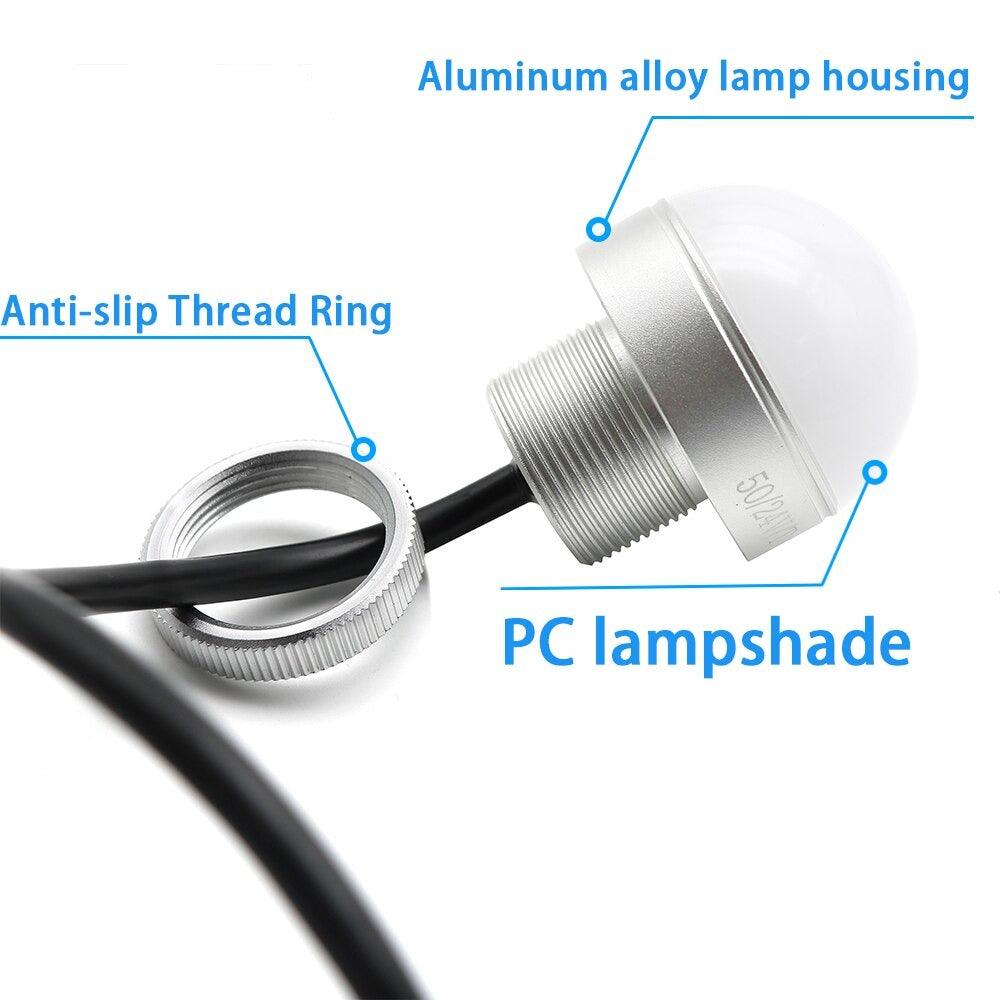 Machine Tool Three-color Light Buzzer Waterproof Semicircle Signal Warning Light Small Equipment LED 12V 24V Red Yellow Green.