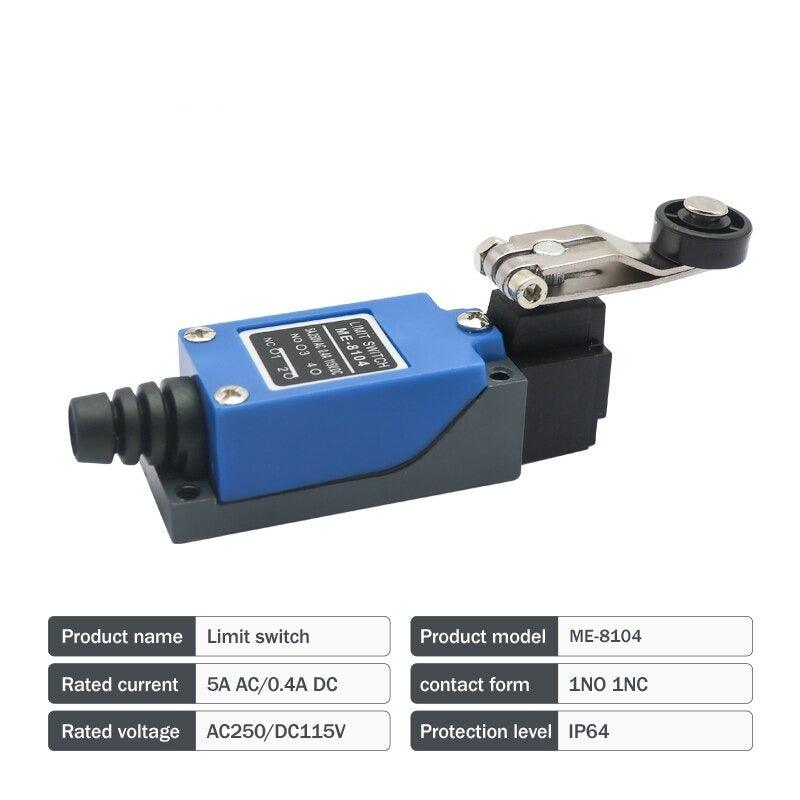 ME-8108 Mini Limit Switch Rotary Adjustable Roller Switch AC 250V 5A/DC125V 0.4A NO NC.