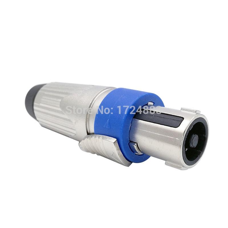 Metal Led stage power connector audio plug 4 pin speaker speaker male and female professional carlon ohmic power connectors.