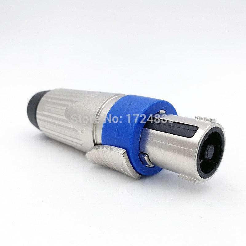 Metal Led stage power connector audio plug 4 pin speaker speaker male and female professional carlon ohmic power connectors.