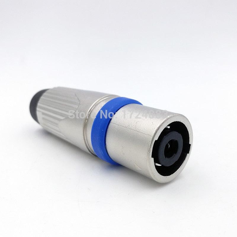 Metal Led stage power connector audio plug 4 pin speaker speaker male and female professional carlon ohmic power connectors.