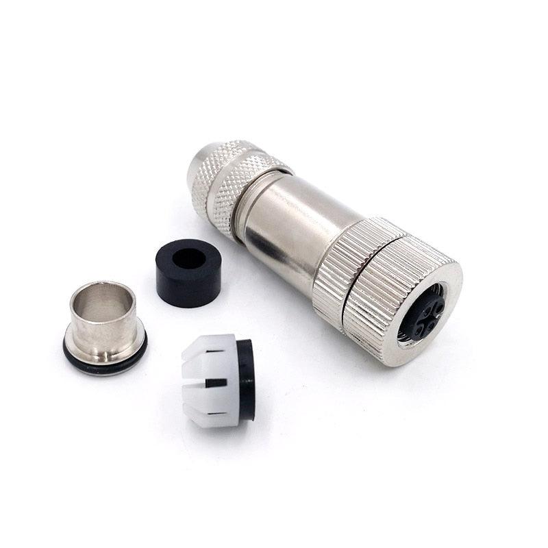 Metal M12 Sensor connector waterproof Straight Signal shielding male&female screw threaded plug 4 5 8 Pin A type.metal sensor