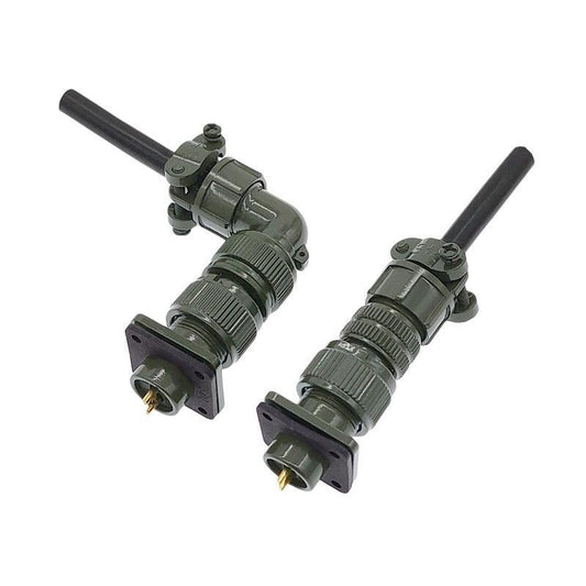 MIL-C-5015 10SL Connector, 2Pin 3Pin Aviation Plug, IP67 Waterproof Connector, 3106 Straight Plug, 3108 Elbow Plug, 3102 Square Flange, Gold-Plated Contacts, 15A 380V Connector, Military Standard Plug, Industrial Circular Connector