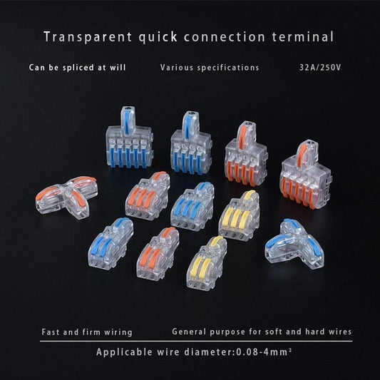 Mini Electrical Wire Connector Push-in Terminal Block Universal Fast Wiring Cable Connectors For Cable Connection.