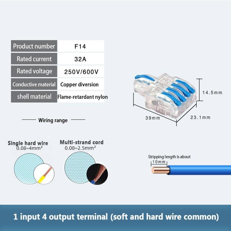 Mini Electrical Wire Connector Push-in Terminal Block Universal Fast Wiring Cable Connectors For Cable Connection.