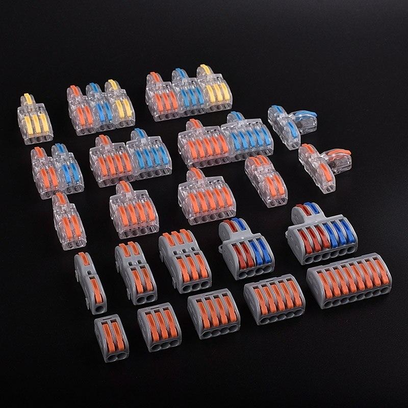 Mini Electrical Wire Connector Push-in Terminal Block Universal Fast Wiring Cable Connectors For Cable Connection.