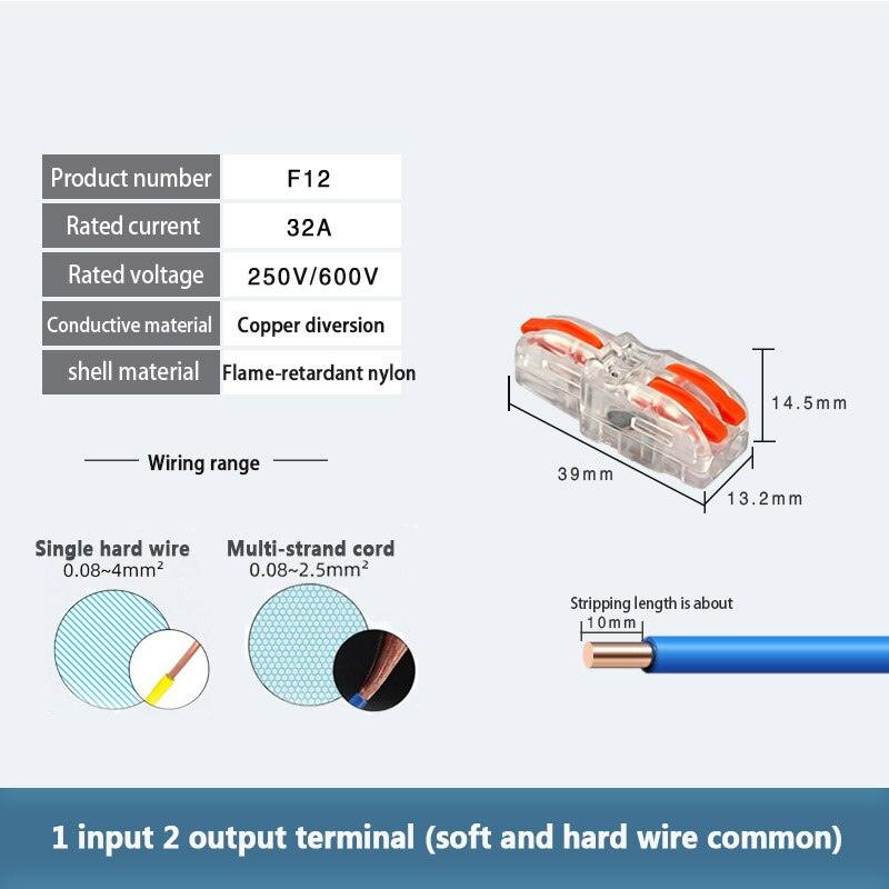 Mini Electrical Wire Connector Push-in Terminal Block Universal Fast Wiring Cable Connectors For Cable Connection.