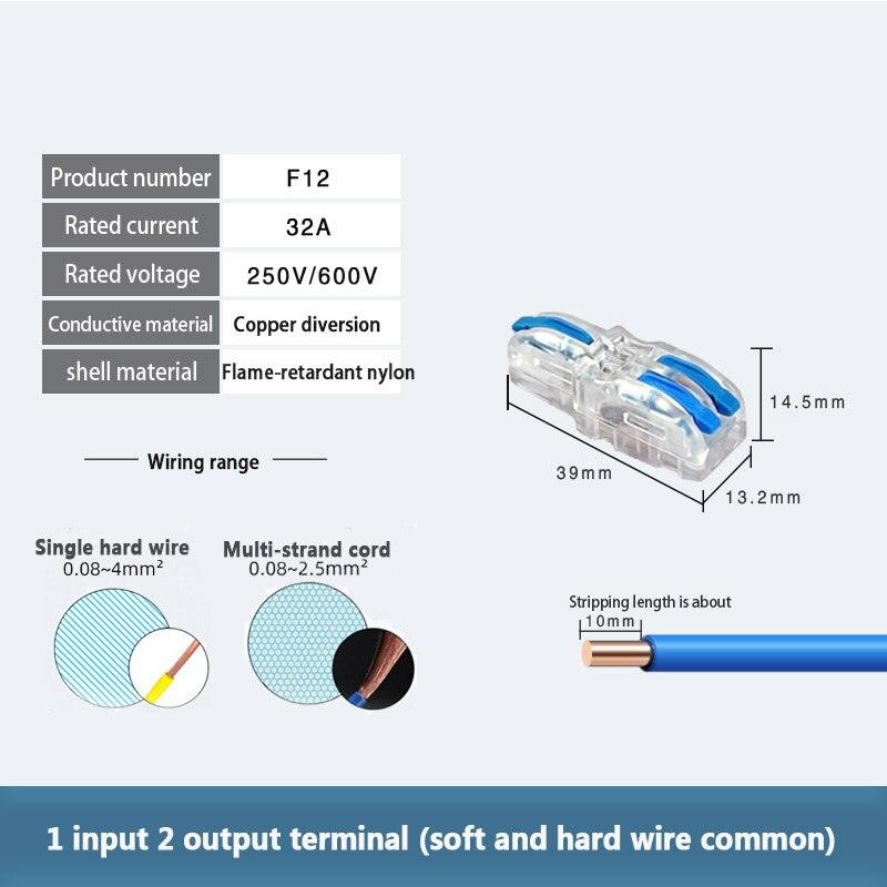 Mini Electrical Wire Connector Push-in Terminal Block Universal Fast Wiring Cable Connectors For Cable Connection.