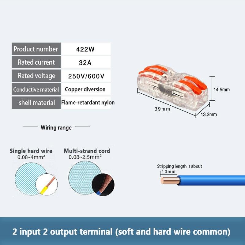 Mini Electrical Wire Connector Push-in Terminal Block Universal Fast Wiring Cable Connectors For Cable Connection.