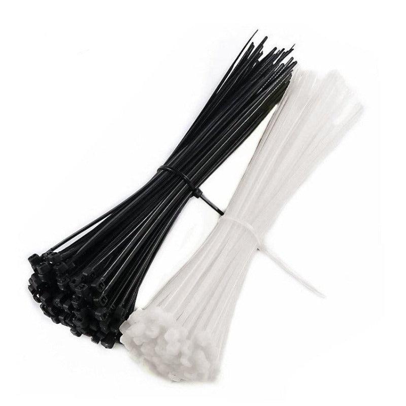 MR- 100PCS 3 X 60/80/100/120/150/200mm Wire Zip Ties/Black white Optional.