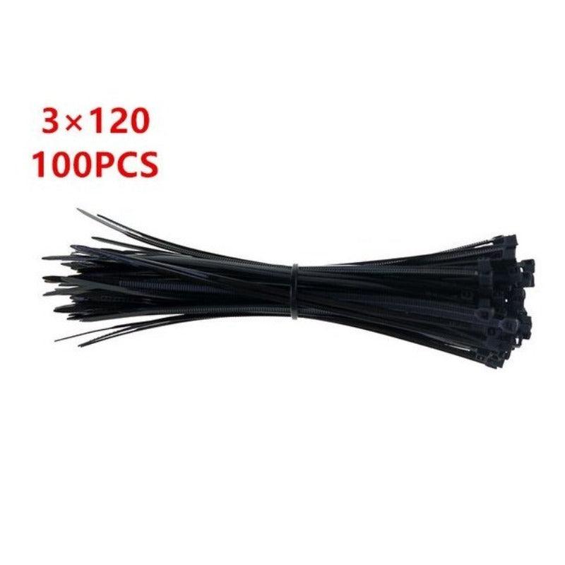 MR- 100PCS 3 X 60/80/100/120/150/200mm Wire Zip Ties/Black white Optional.