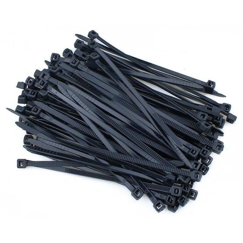 MR- 100PCS 3 X 60/80/100/120/150/200mm Wire Zip Ties/Black white Optional.