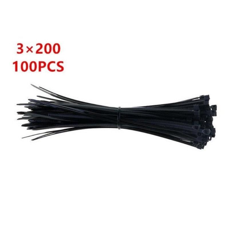 MR- 100PCS 3 X 60/80/100/120/150/200mm Wire Zip Ties/Black white Optional.