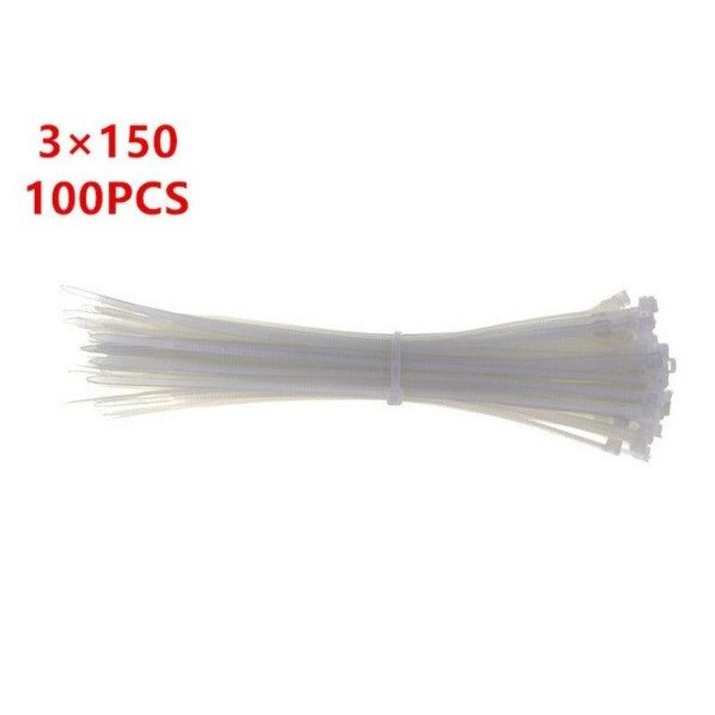 MR- 100PCS 3 X 60/80/100/120/150/200mm Wire Zip Ties/Black white Optional.