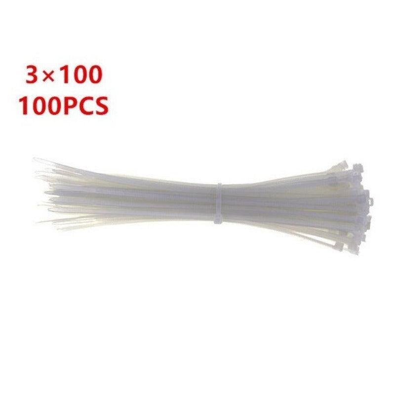 MR- 100PCS 3 X 60/80/100/120/150/200mm Wire Zip Ties/Black white Optional.