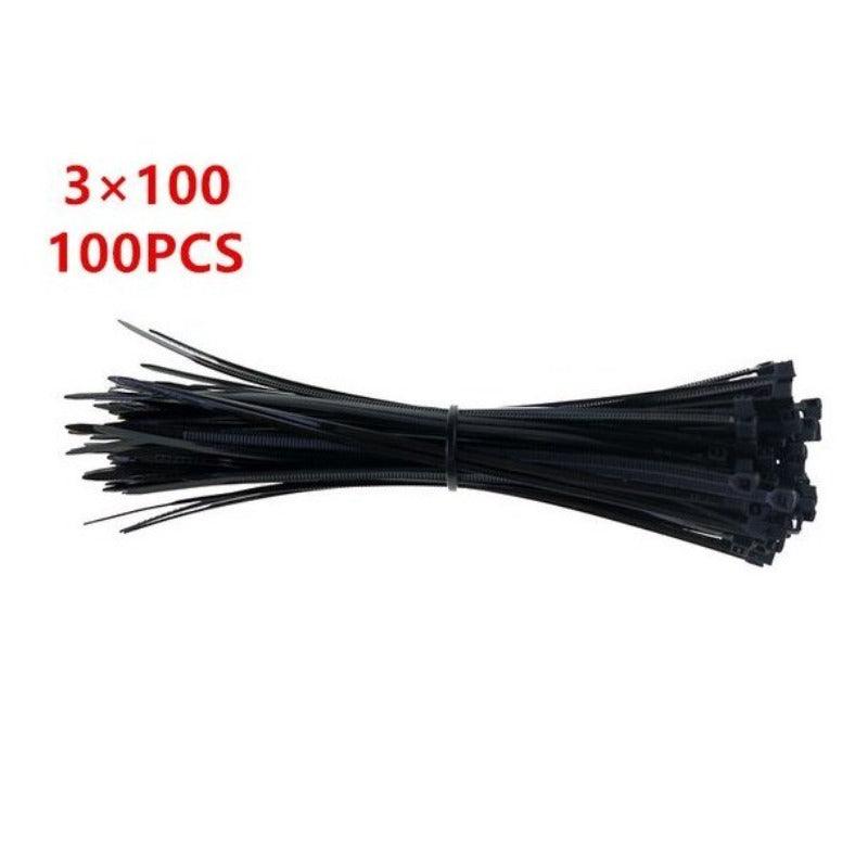 MR- 100PCS 3 X 60/80/100/120/150/200mm Wire Zip Ties/Black white Optional.