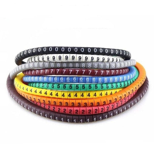 MR- 500PCS  EC-0  Colored Cable Wire Marker| 0 to 9 For Cable Size 1.5 sqmm Colored.