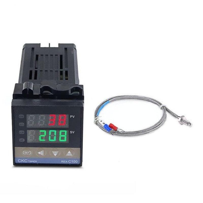 MR- Digital 220V PID REX-C100 Temperature Controller + max.40A SSR+K Thermocouple PID Controller Set + Heat Sink.