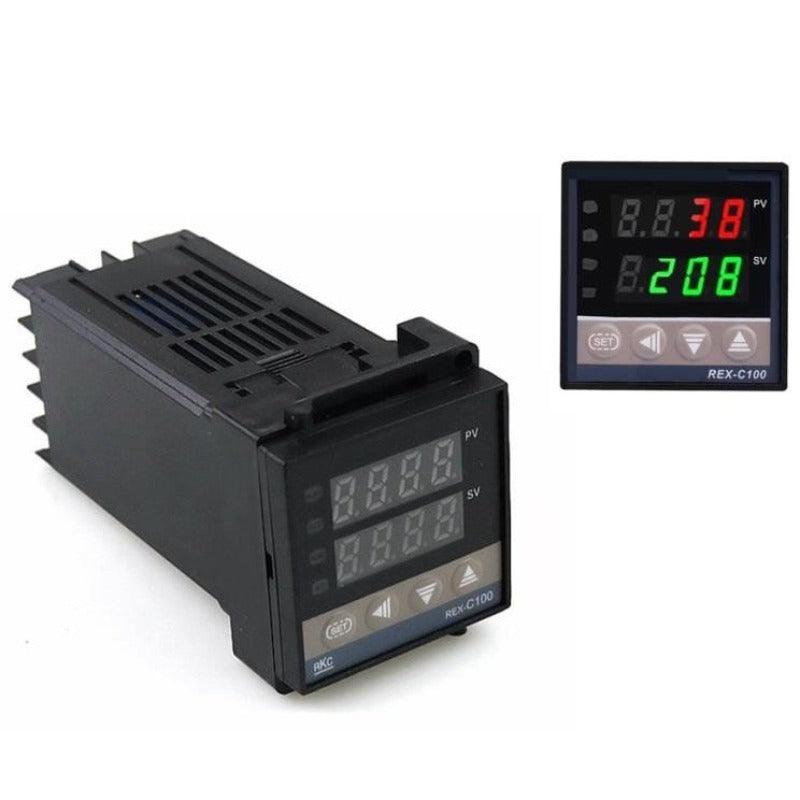 MR- Digital 220V PID REX-C100 Temperature Controller + max.40A SSR+K Thermocouple PID Controller Set + Heat Sink.