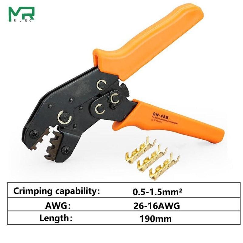 MR- SN-48b Series 7 kinds of Collets European Bare Terminal Crimping Pliers|  2.8 4.8 6.3 Tool  Plug Spring Precision.