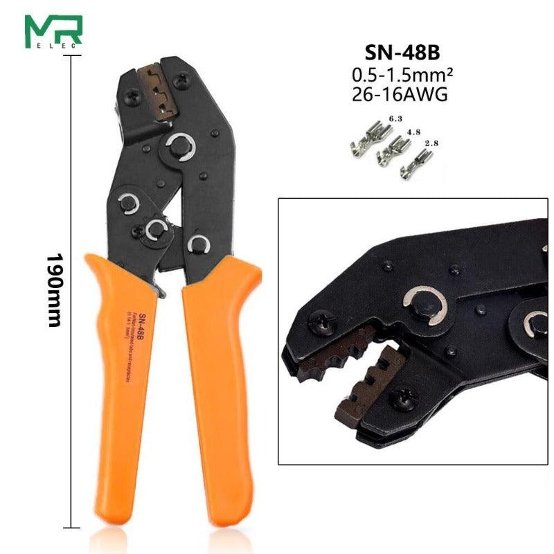 MR- SN-48b Series 7 kinds of Collets European Bare Terminal Crimping Pliers|  2.8 4.8 6.3 Tool  Plug Spring Precision.
