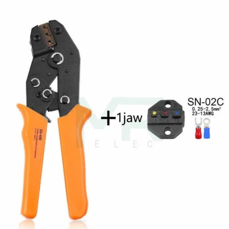 MR- SN-48b Series 7 kinds of Collets European Bare Terminal Crimping Pliers|  2.8 4.8 6.3 Tool  Plug Spring Precision.