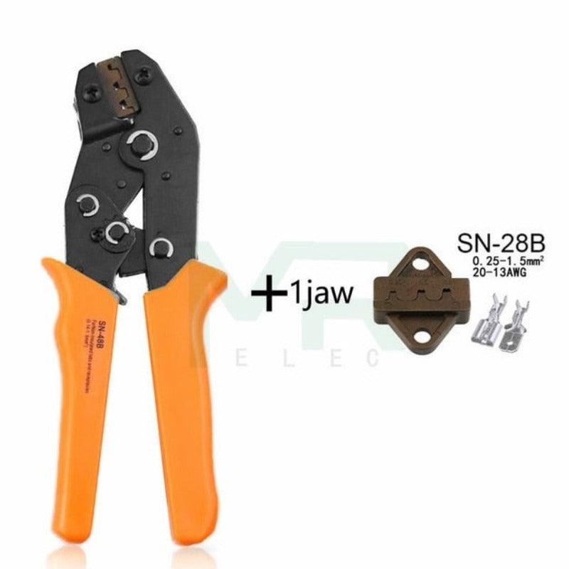 MR- SN-48b Series 7 kinds of Collets European Bare Terminal Crimping Pliers|  2.8 4.8 6.3 Tool  Plug Spring Precision.