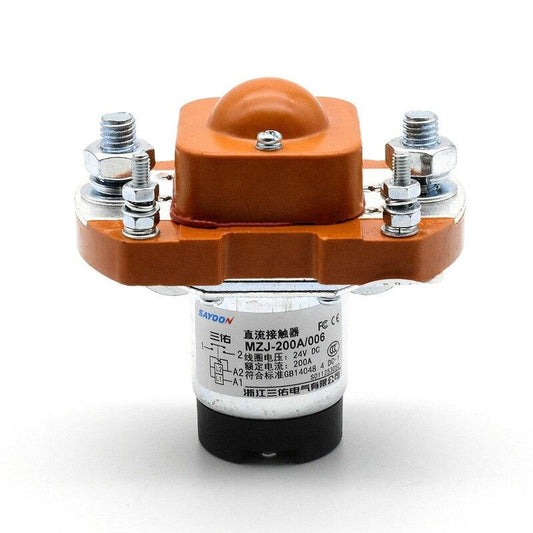 MZJ-200A DC24V 48V 12V DC Contactor For Electric Vehicle Forklift Battery Car Tractor Winch Motor 1NO Normal Open.