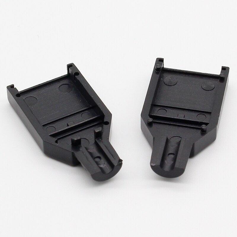 New 10pcs Type A Female USB 4 Pin Plug Socket Connector With Black Plastic Cover.