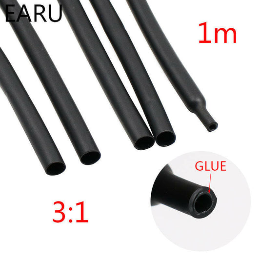 EARU-  3:1 Heat Shrink Tube with Glue|  1.6/2.4/3.2/4.8/6.4/7.9/9.5/12.7mm 1M/LOT.