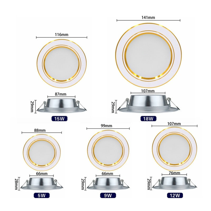 LATTUSO- 10pcs/lot LED Ceiling Lamp Downlight | 5W-18W Warm/White/Cold optional.