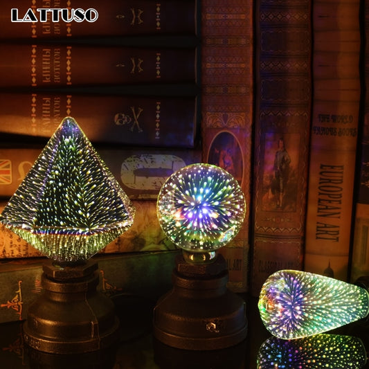 LATTUSO- LED Light Edison Bulb 3D Decoration Bulb| A60 ST64 G95 G80 optional.