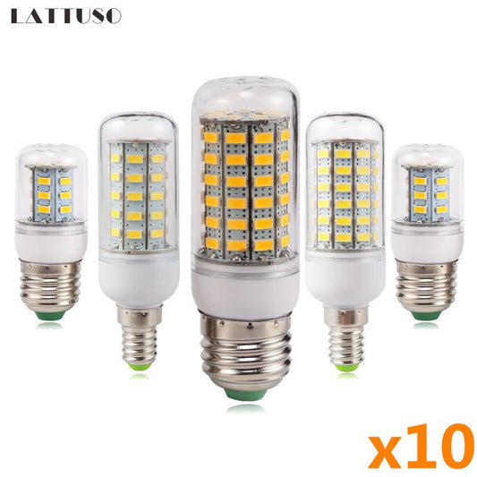LATTUSO- 10pcs/lot LED Bulb Lamp E27 E14/ 24-72Leds  Light Bulbs optional.
