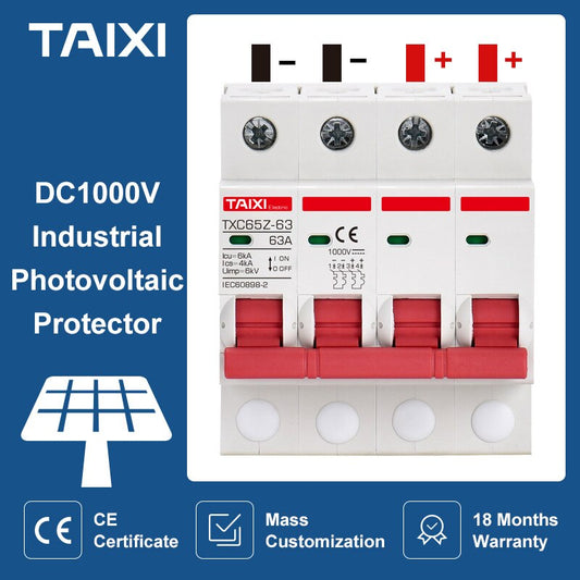 TAIXI- Solar Photovoltaic DC Circuit Breaker MCB 4P/1000V.