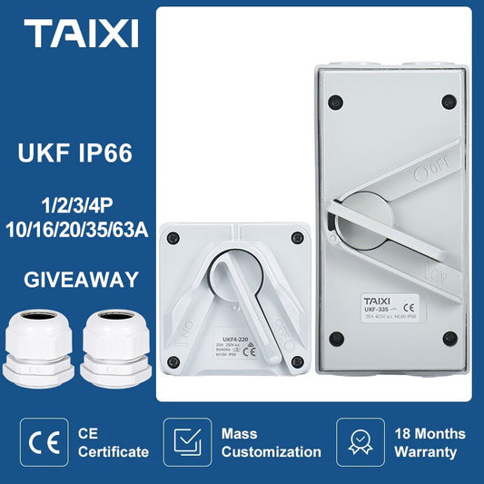 TAIXI- Industrial IP66 Waterproof Isolator Electric Switch.
