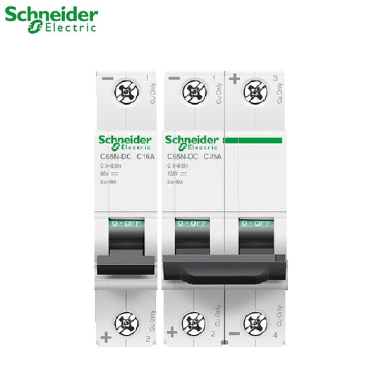 Schneider-  DC Mini Circuit Breaker Acti 9  C65N-DC| 1P,2P 1A up to 63A.