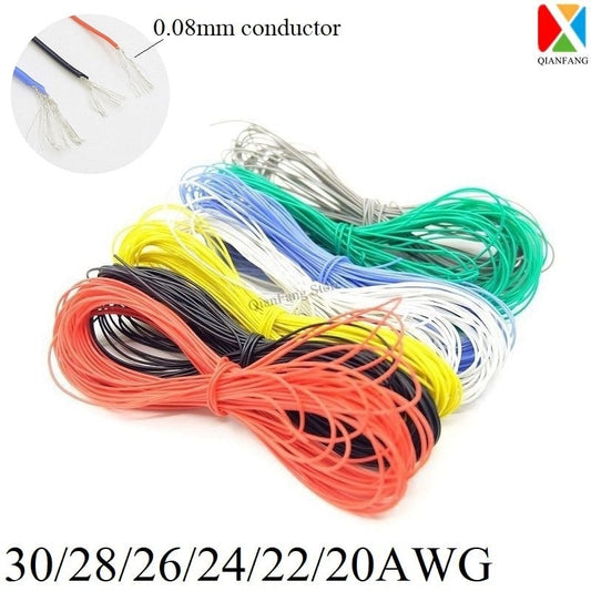 1M Wire Cable Super Soft Silicone Insulated| 30-18 AWG/Multicolor Optional.