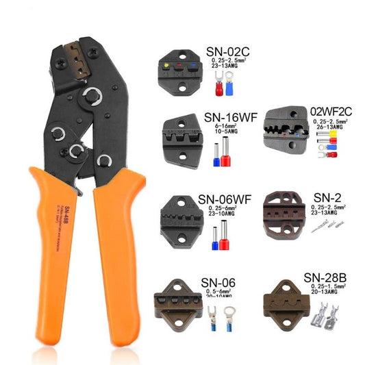 MR- SN-48b Series 7 kinds of Collets European Bare Terminal Crimping Pliers|  2.8 4.8 6.3 Tool  Plug Spring Precision.