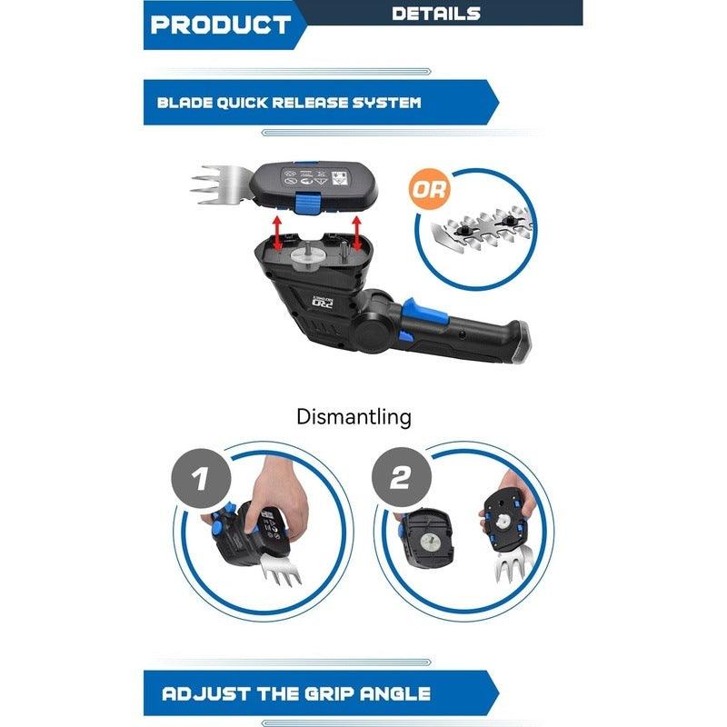 PROSTORMER- 2 in 1 Electric Hedge Trimmer| Cordless 3.6V USB Lawn Mower.