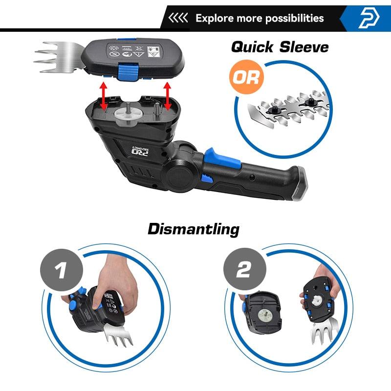 PROSTORMER- 2 in 1 Electric Hedge Trimmer| Cordless 3.6V USB Lawn Mower.