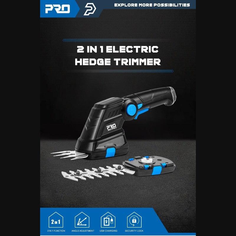 PROSTORMER- 2 in 1 Electric Hedge Trimmer| Cordless 3.6V USB Lawn Mower.