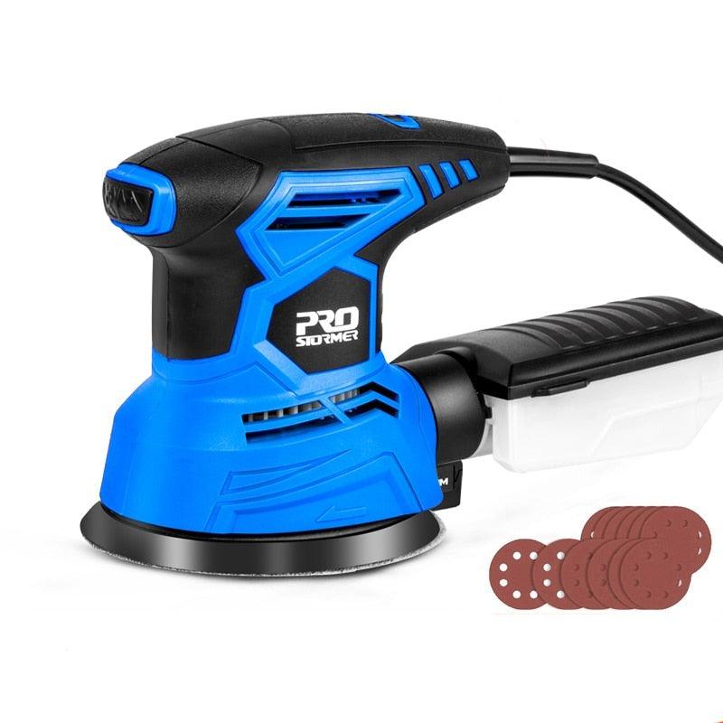 PROSTORMER- 300W Random Orbital Electric Sander Machine| with 21Pcs 125mm Sandpapers.